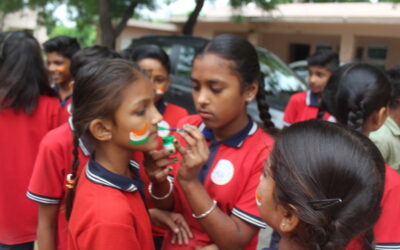  AS A PART OF DR.VIKRAM SARABHAI BIRTHDYA CELEBRATION,FACE PAINTING, GODHAVADAR PRIMARY SCHOOL,(GUJCSOT.DST.GOVT.OF GUJARAT)