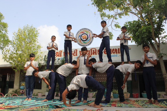 YOGA & MEDITATION,Khajuri Primary School(Gujcost.DST.Govt.Of Gujarat), June 21st,2024