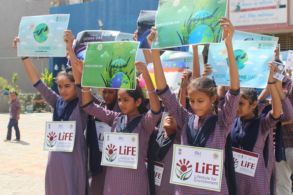 WORLD OZONE DAY CELEBRATION- LIFE FOR ENVIRONMENT-Hathasani Primary School,(Gujcost.DST.Govt.Of Gujarat),Sept.16th,2025